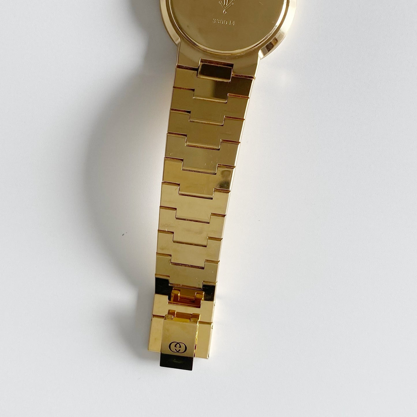 Gucci 1990s Black Dial Gold Plated Watch (Large)