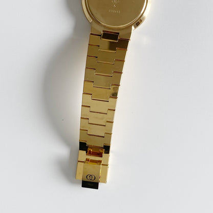 Gucci 1990s Black Dial Gold Plated Watch (Large)