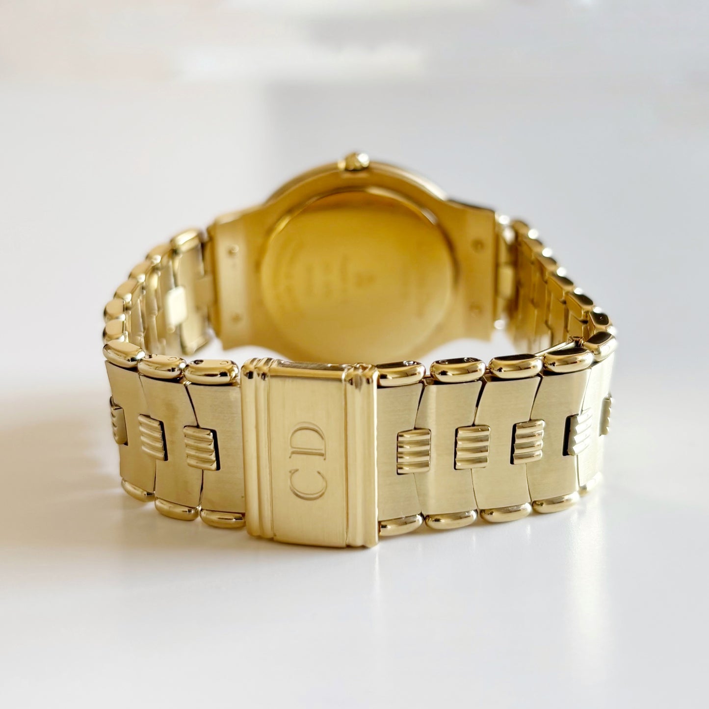 Dior 1990s Date Round Dial Gold Plated Watch (Large)