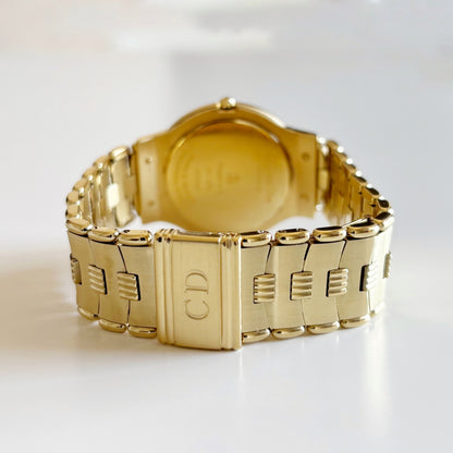 Dior 1990s Date Round Dial Gold Plated Watch (Large)