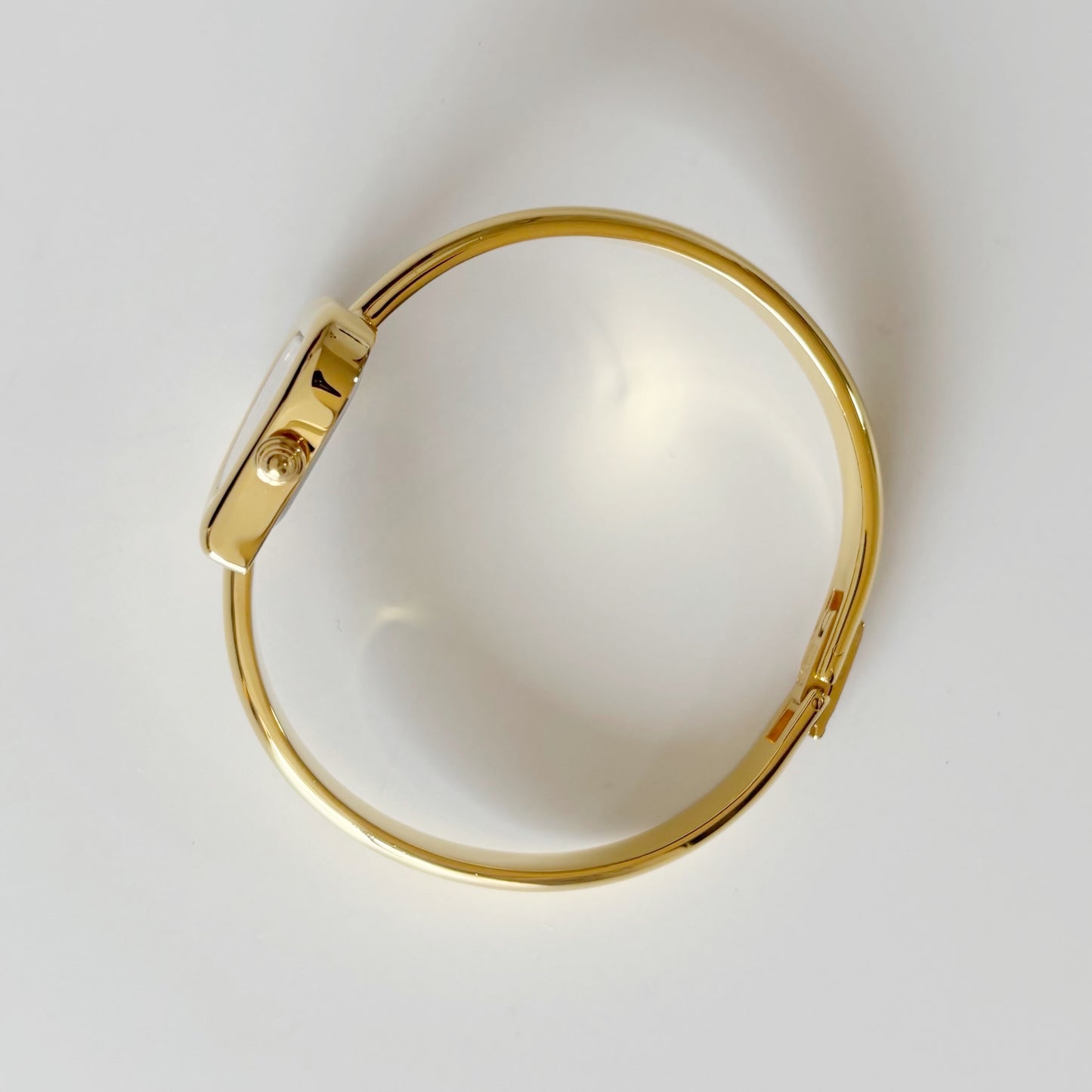 Yves Saint Laurent 1990s Heart Shaped Dial Gold Plated Bangle Watch