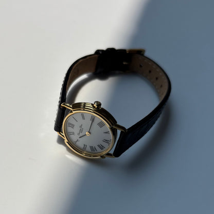 Dior 1990s Round Dial Gold Plated Watch