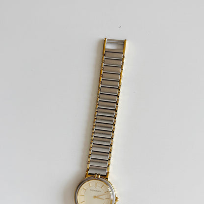 Yves Saint Laurent 1990s Round Dial Two Tone Watch