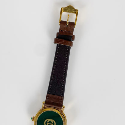 Gucci 1990s Date Gold Plated Round Watch