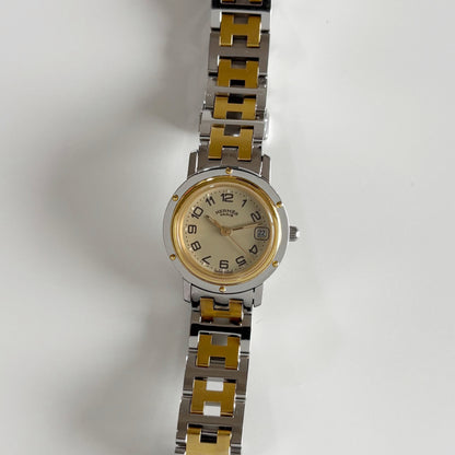 Hermes 1990s Clipper Two Tone Watch