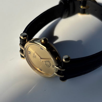 Dior 1990s Round Dial Gold Plated Watch