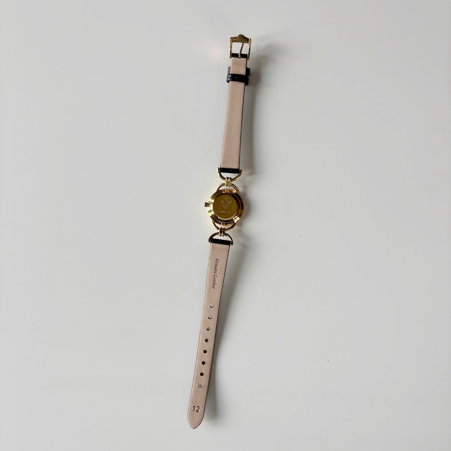 Gucci 1990s Round Dial Horsebit Gold Plated Watch