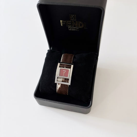 Fendi 1990s Gyro Rotating Face Pony Hair Watch