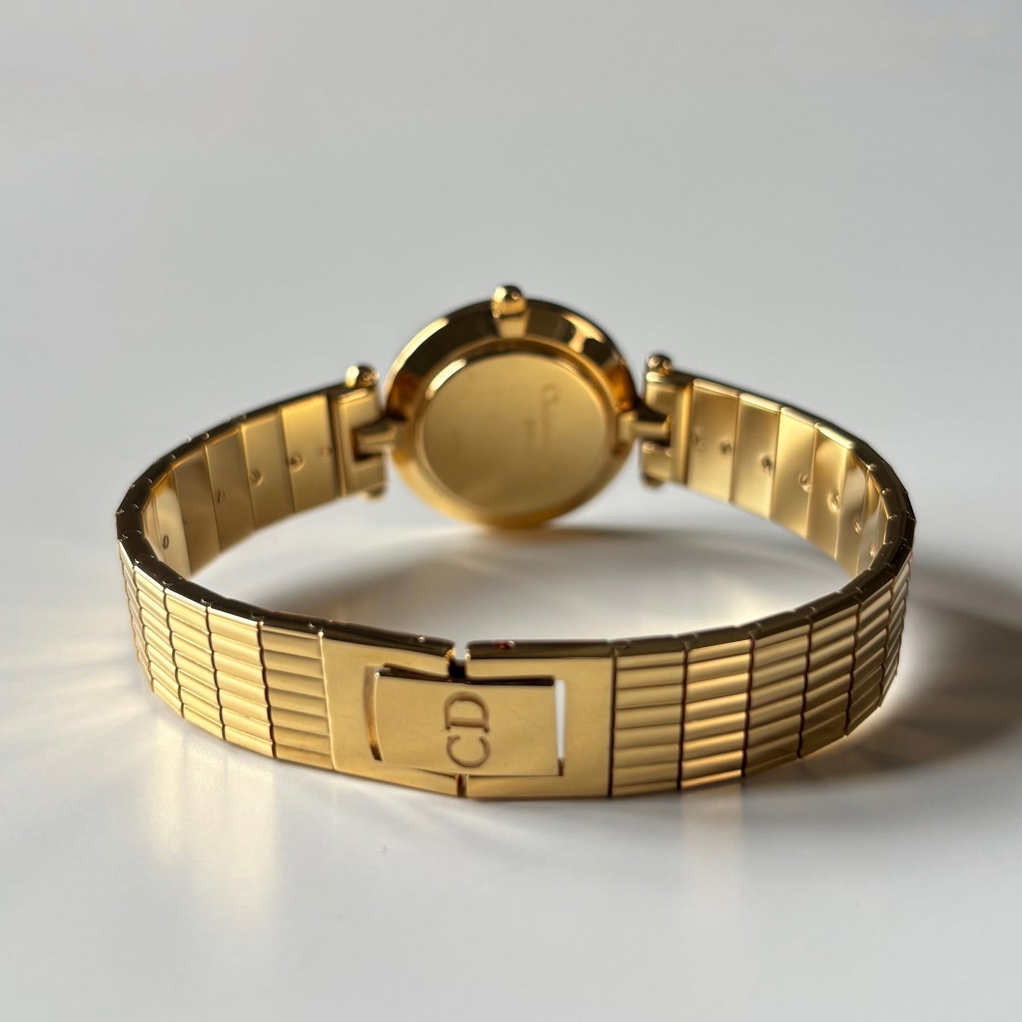 Dior 1990s Round Dial Gold Plated Watch