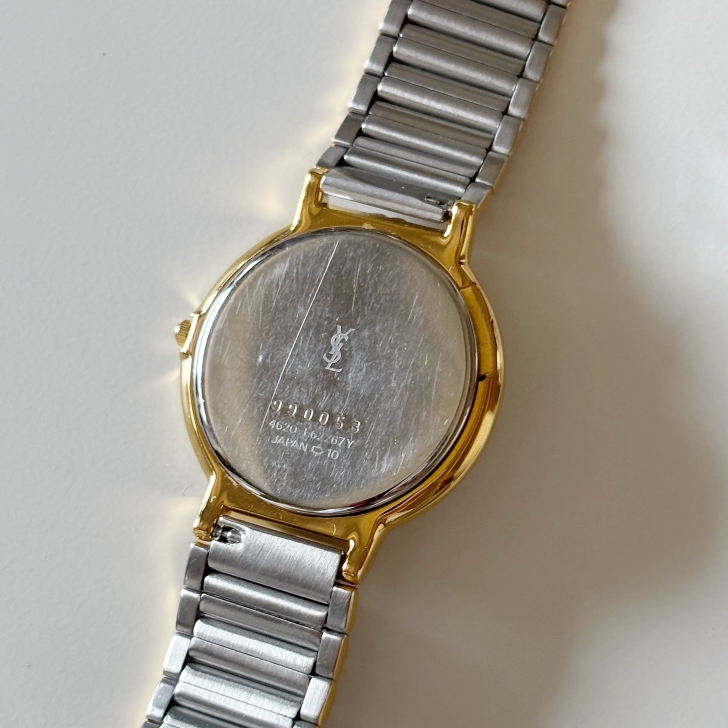 Yves Saint Laurent 1990s Round Dial Gold Plated Two Tone watch (Large)