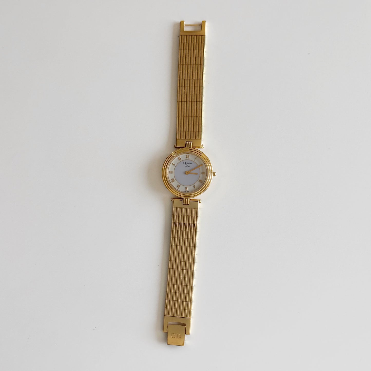 Dior 1990s Round Dial Gold Plated Watch (Large)