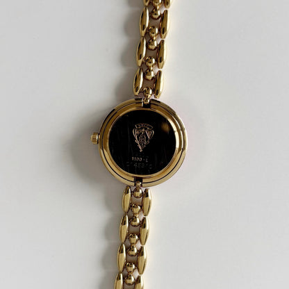 Gucci 1990s Interchangeable Bezel Gold Plated Rice Chain Watch (165mm)