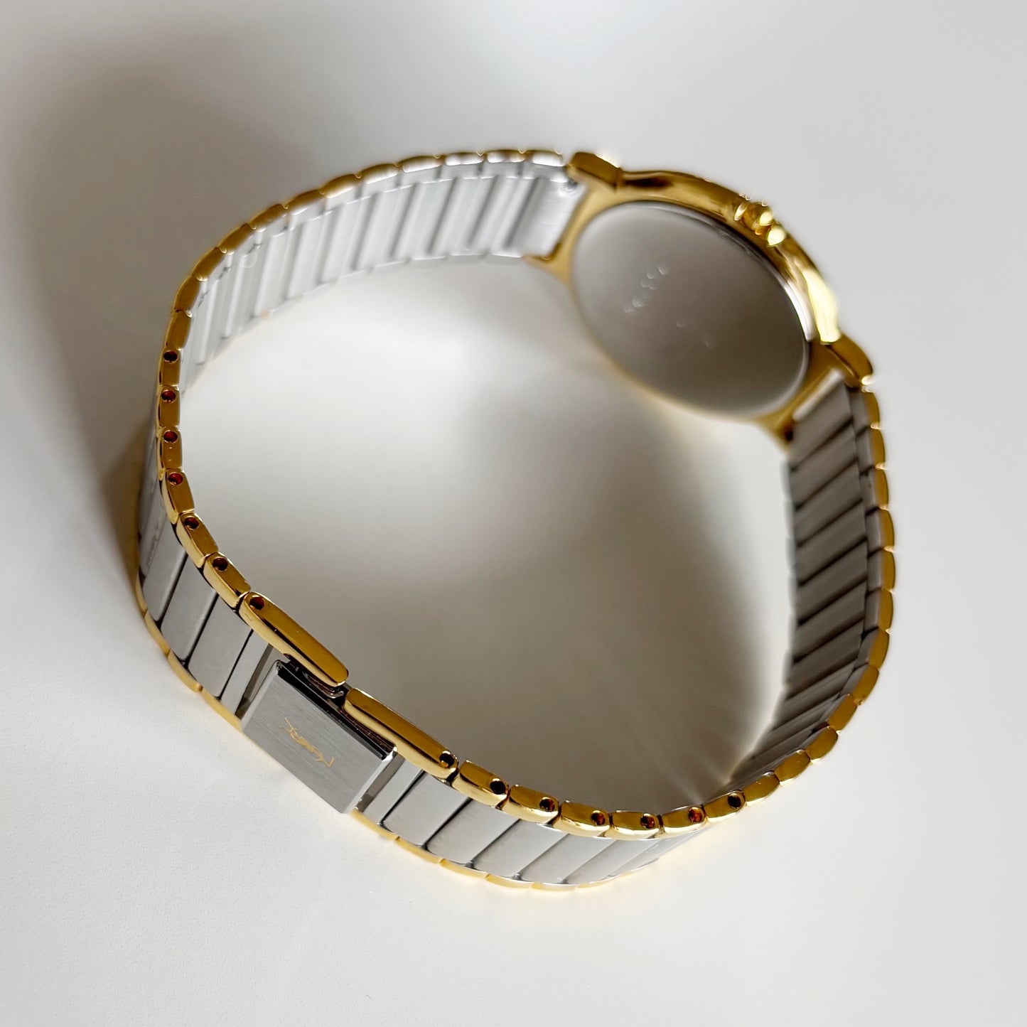 Yves Saint Laurent 1990s Round Dial Two Tone Watch (Large)