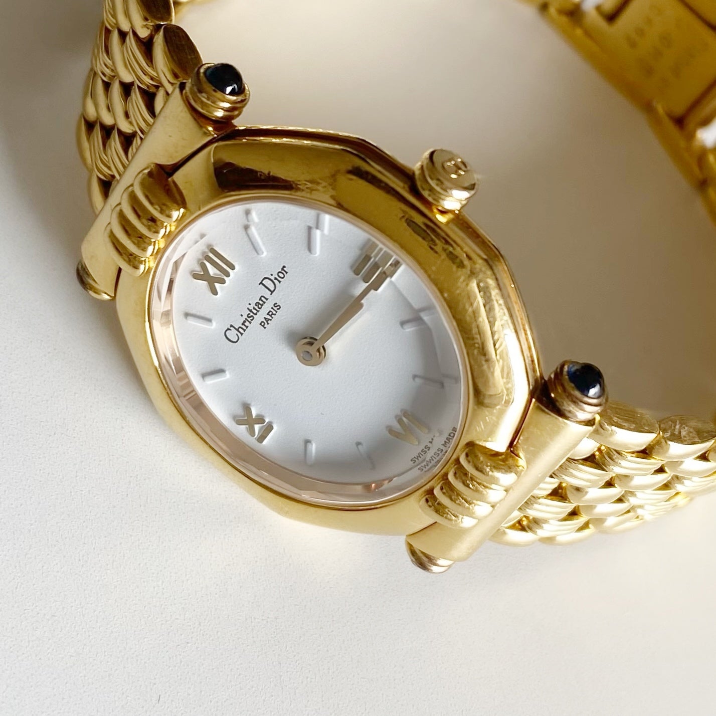 Dior 1990s Octagon Gold Plated Watch