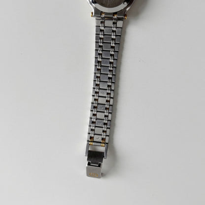 Gucci 1990s Date Round Dial Gold Plated Two Tone Watch