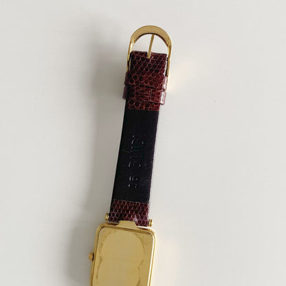 Dior 1990s Gold Dial Tank Gold Plated Watch (Large)