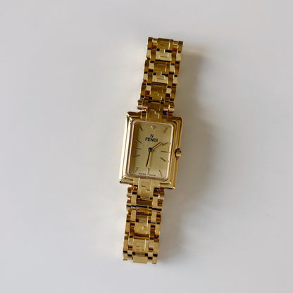 Fendi 1990s Tank Gold Plated Watch Limited Edition (only 2,500 pieces made)