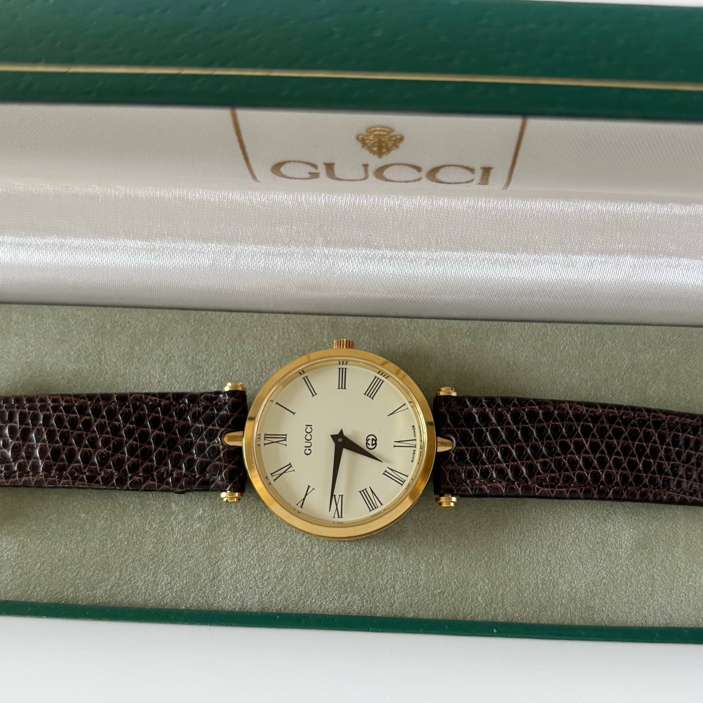 Gucci 1980s Sherry Round Dial Gold Plated Watch (Large)