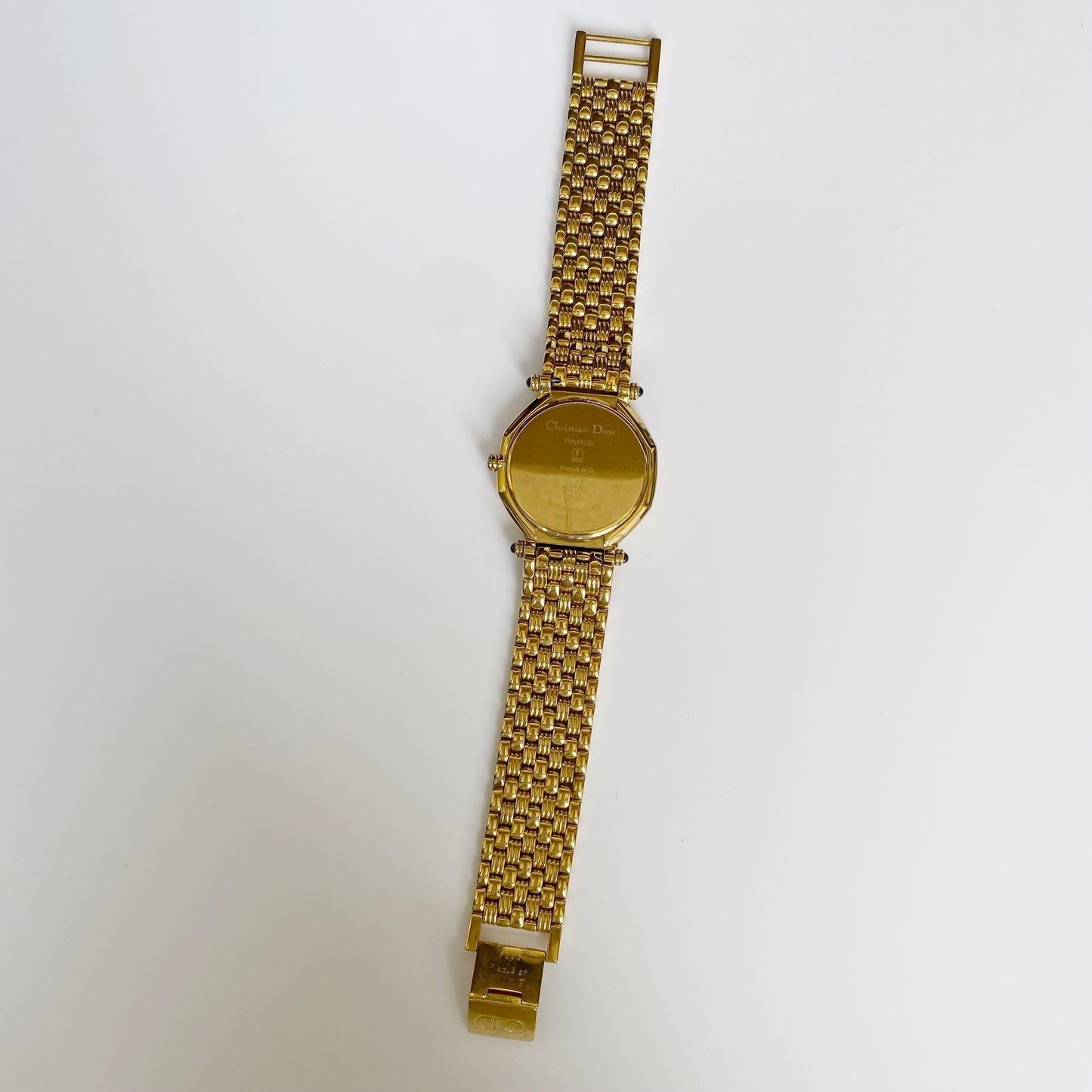 Dior 1990s Octagon Gold Plated Watch