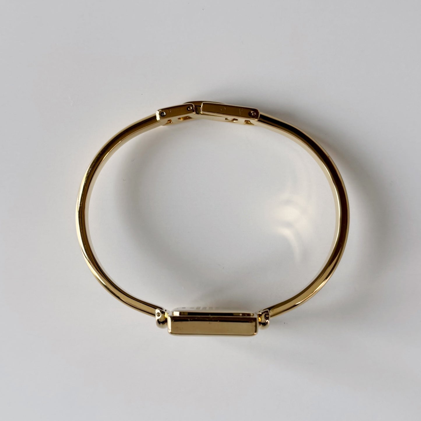 Gucci 1990s Square Dial Gold Plated Bangle Watch