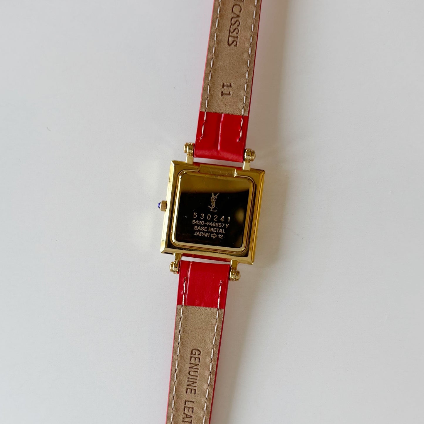 Yves Saint Laurent 1990s Square Dial Gold Plated Watch