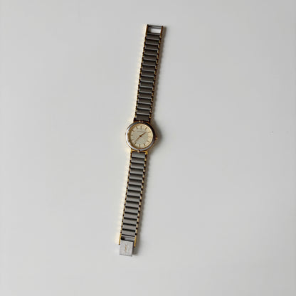 Yves Saint Laurent 1990s Round Dial Two Tone Watch
