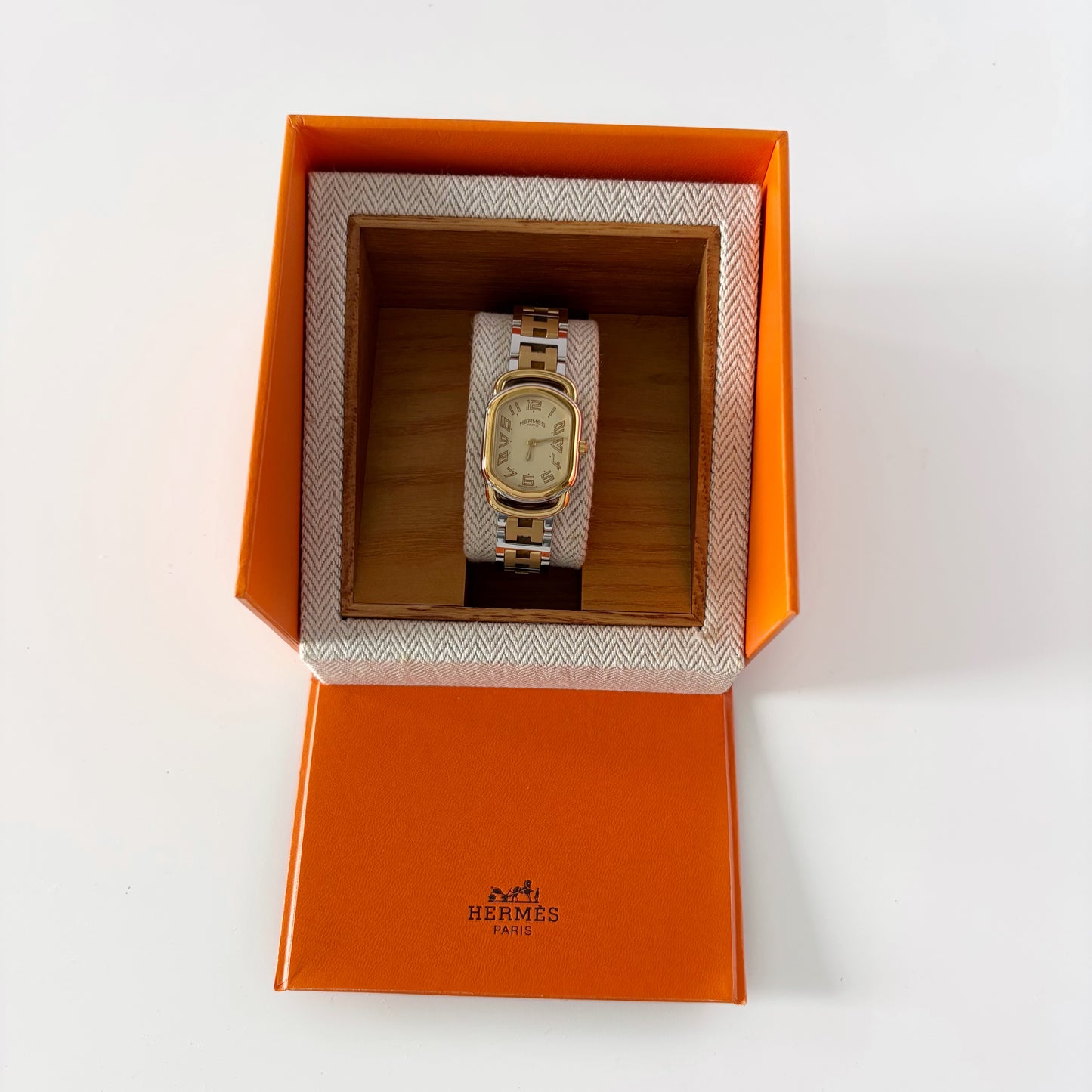 Hermes 1990s Rallye Two Tone Watch