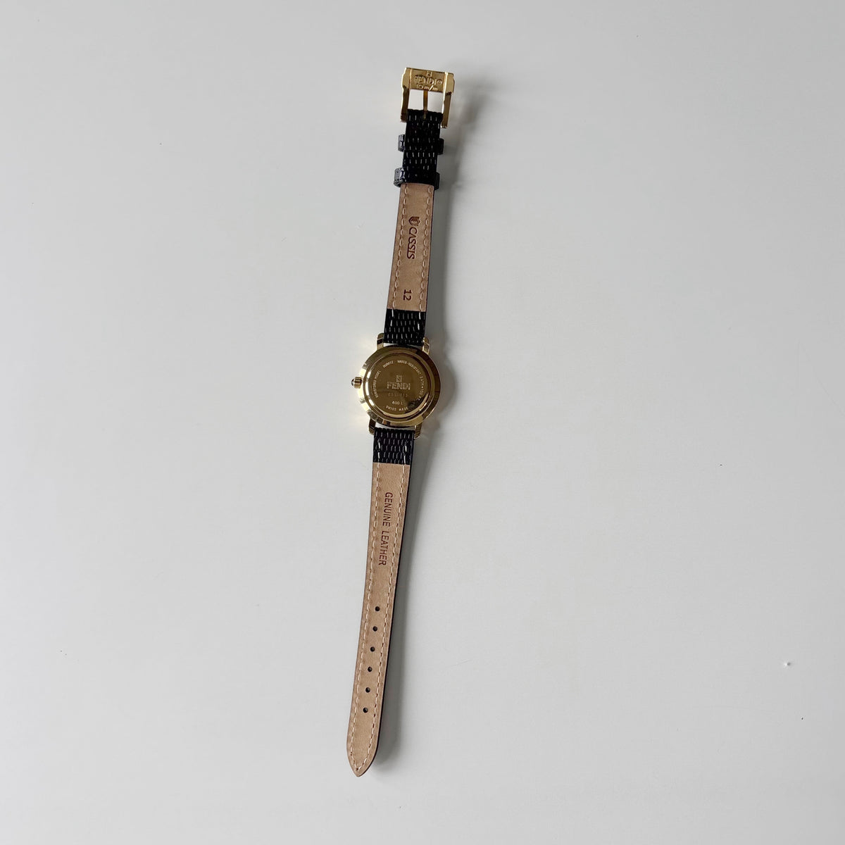 Fendi 1990s Round Dial Gold Plated Watch