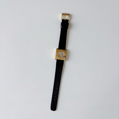 Dior 1990s Square Dial Gold Plated Watch