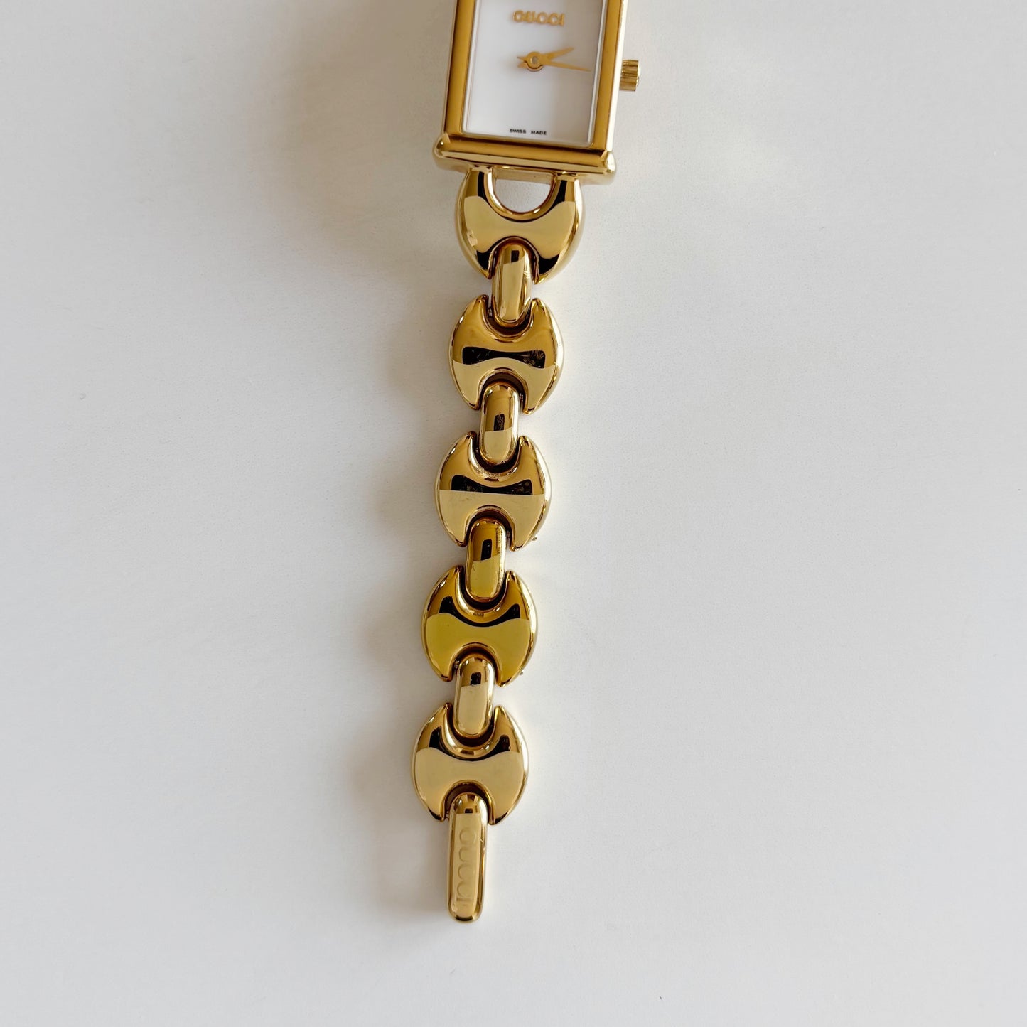 Gucci 1990s Interchangeable Strap Gold Plated Watch with 3 straps, case