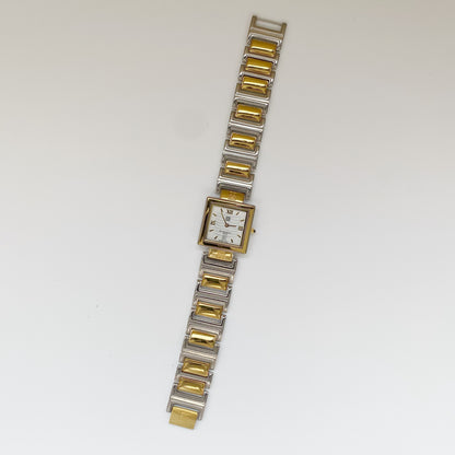 Givenchy 1990s Square Two Tone Watch