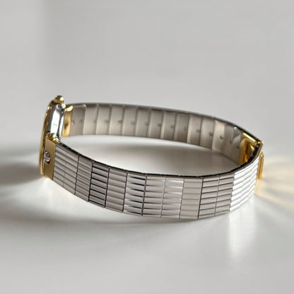 Dior 1990s Navy Dial Gold Plated Two Tone Watch