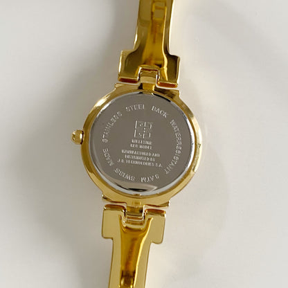 Givenchy 1990s Black Dial Gold Plated Bangle Watch