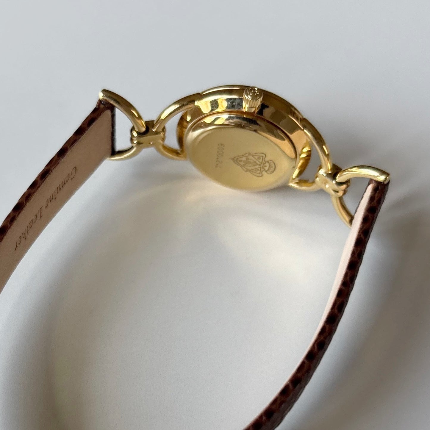 Gucci 1990s Round Dial Horsebit Gold Plated Watch