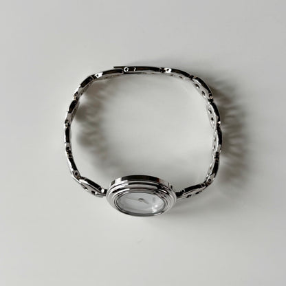 Gucci 1990s Interchangeable Bezel Silver Stainless Steel Watch with 6 bezels, case (165mm)