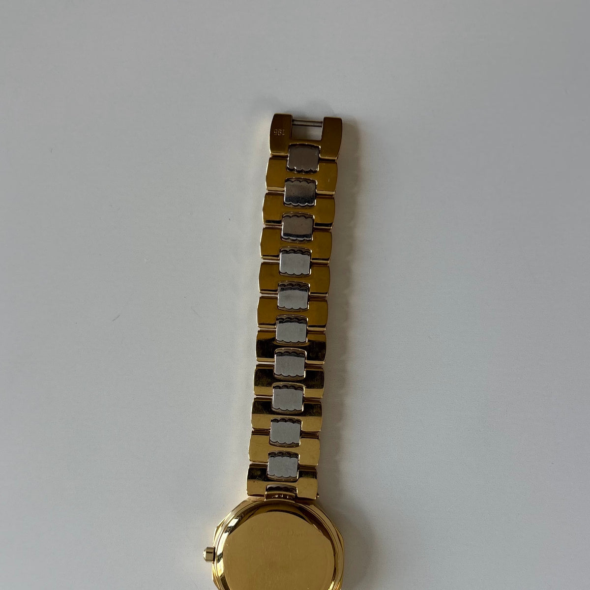 Dior 1990s Octagon Gold Dial Two-Tone Gold-Plated Watch