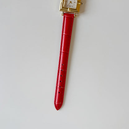Yves Saint Laurent 1990s Square Dial Gold Plated Watch