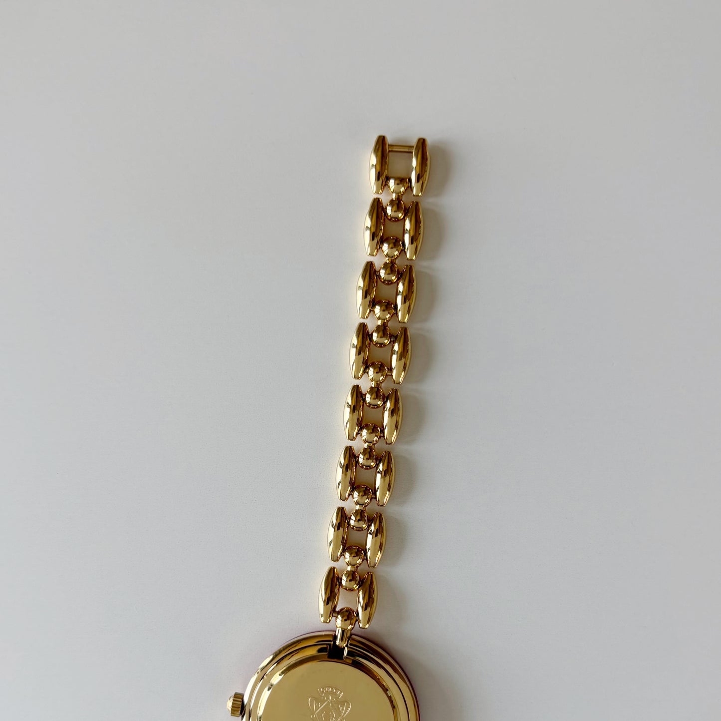Gucci 1990s Interchangeable Bezel Gold Plated Rice Chain Watch with case, 6 bezels (160mm)
