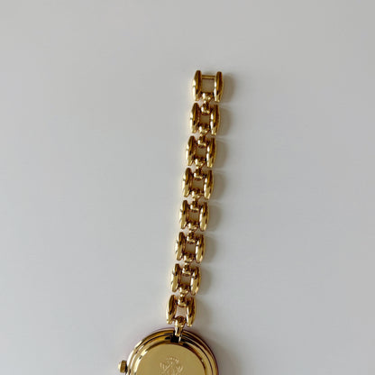 Gucci 1990s Interchangeable Bezel Gold Plated Rice Chain Watch with case, 6 bezels (160mm)