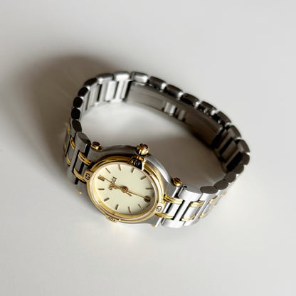 Gucci 1990s Date Round Dial Two Tone Watch