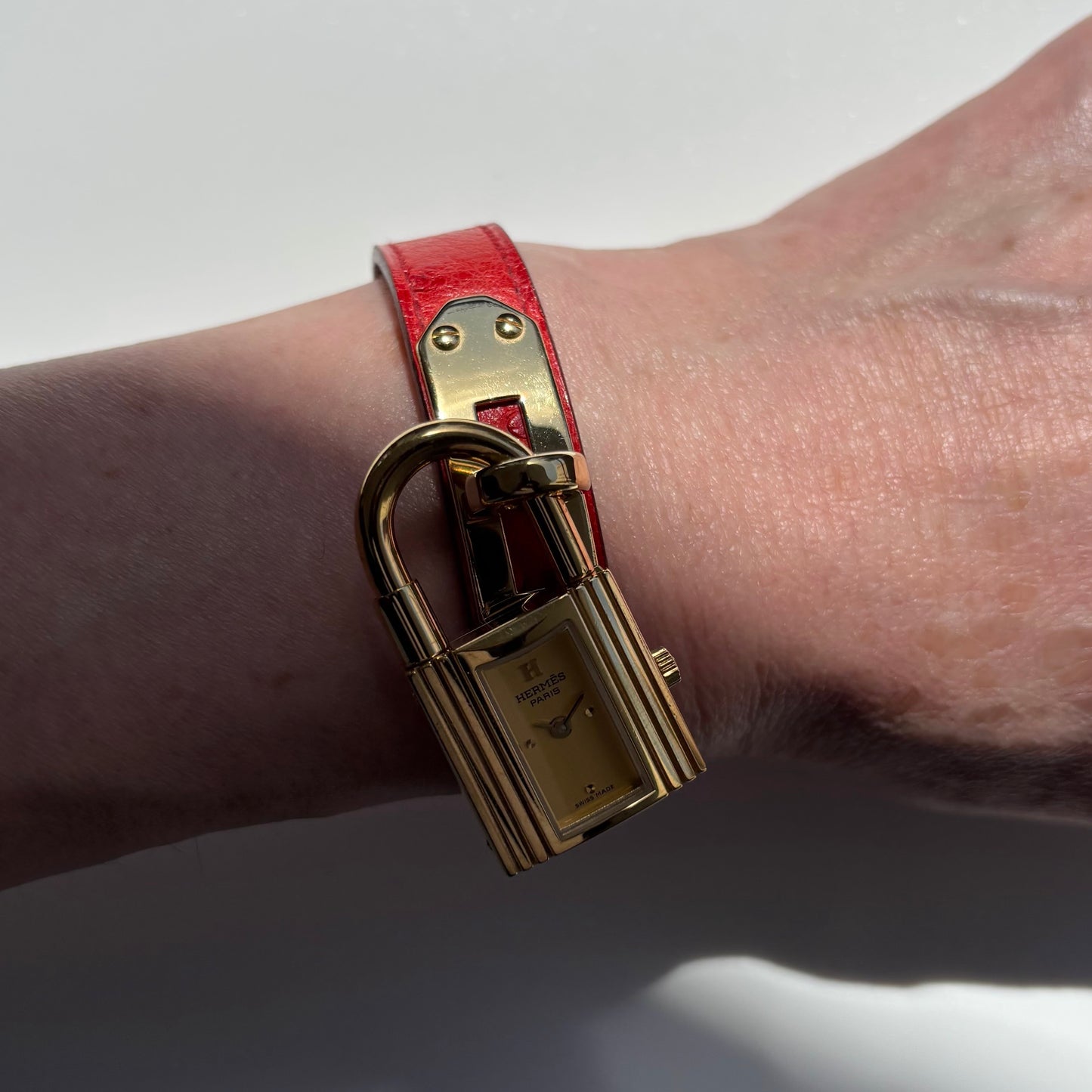 Hermes 1990s Kelly Gold Plated Watch