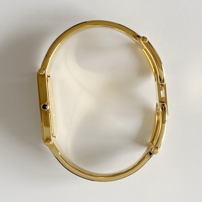 Gucci 1990s Gold Dial Gold Plated Bangle Watch