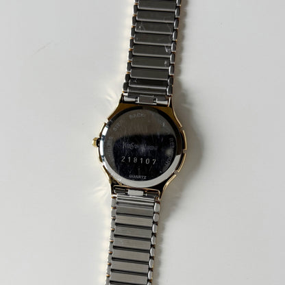 Yves Saint Laurent 1990s Round Dial Two Tone Gold Plated Watch (Large)