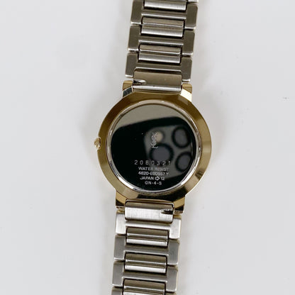 Yves Saint Laurent 1990s Black Dial Two Tone Watch