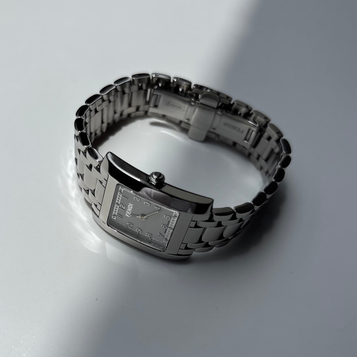 Fendi 1990s Tank Stainless Steel Watch