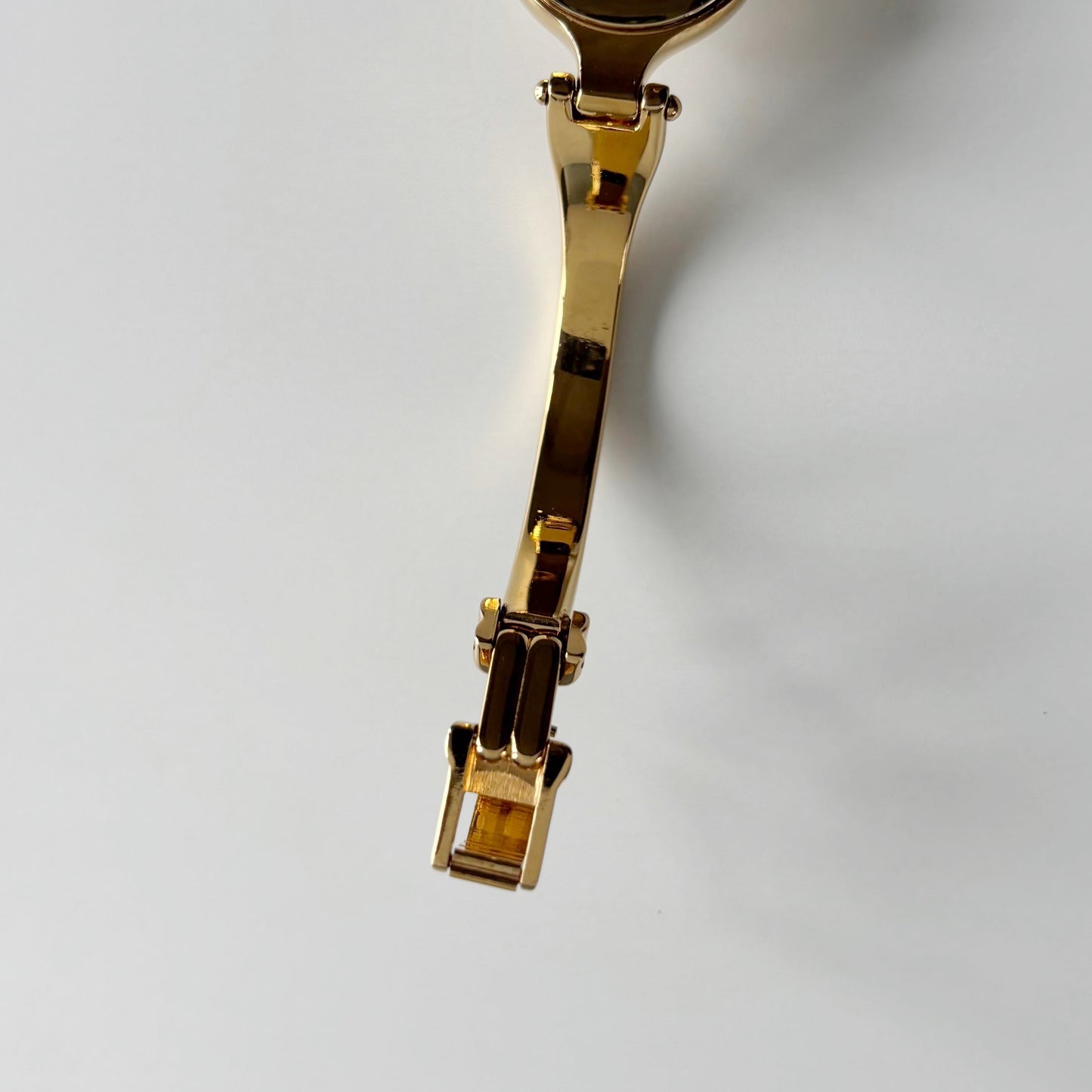 Burberry 1990s Round Dial Gold Plated Bangle Watch