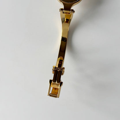Burberry 1990s Round Dial Gold Plated Bangle Watch
