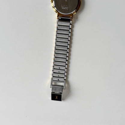 Yves Saint Laurent 1990s Large Round Dial Two Tone Gold Plated Watch (Large)