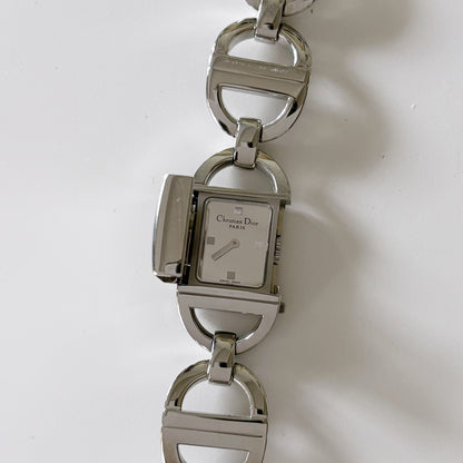 Dior Early 2000s Pandiora Mirrored Silver Watch