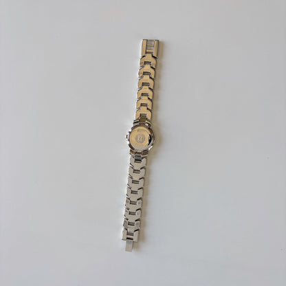 Fendi 1990s Date Round Dial Two Tone Watch